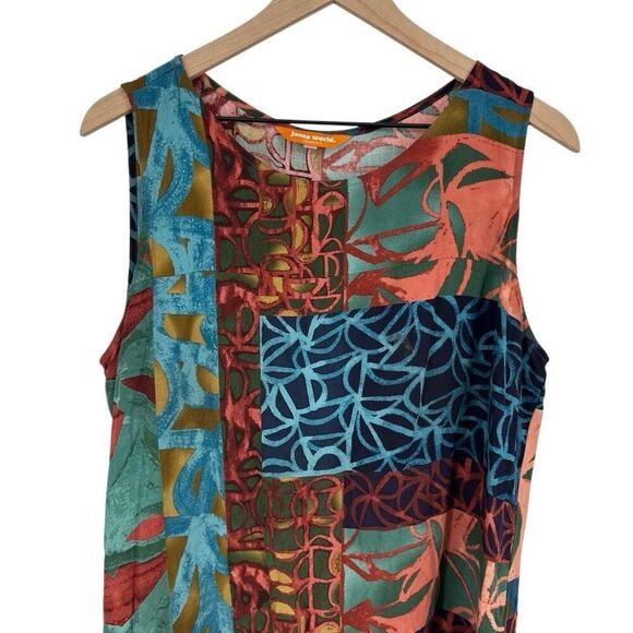 Jams World Jackie Dress Large Patina Mixed Media Shift Sleeveless #H - Picture 2 of 10